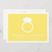 Ben je mijn Bridesmaid? Gele Ring Kaart (Voorkant / Achterkant)