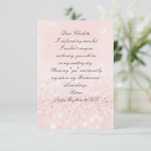 Ben je mijn Bridesmaid? Glitter Blush Pink Kaart (Staand voorkant)