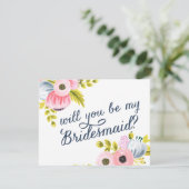 BEN JE MIJN BRIDESMAID? handbeschilderde kaart (Staand voorkant)