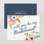 BEN JE MIJN BRIDESMAID? handbeschilderde kaart (Voorkant / Achterkant)