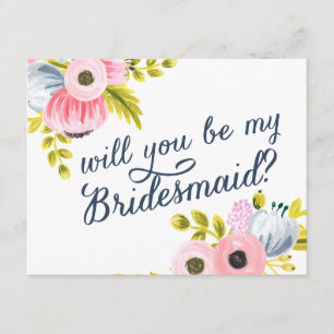 BEN JE MIJN BRIDESMAID? handbeschilderde kaart