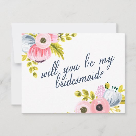 BEN JE MIJN BRIDESMAID? handbeschilderde kaart (Voorkant)