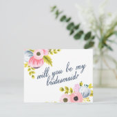 BEN JE MIJN BRIDESMAID? handbeschilderde kaart (Staand voorkant)