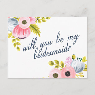 BEN JE MIJN BRIDESMAID? handbeschilderde kaart