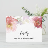 Ben je mijn Bridesmaid? Landbloemen Kaart (Staand voorkant)