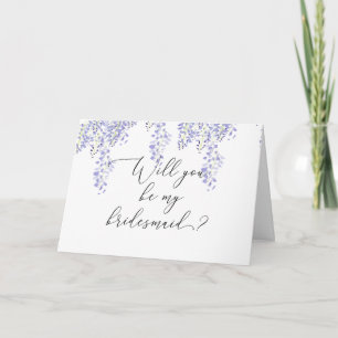 Ben je mijn Bridesmaid? Lavender Wisteria Kaart