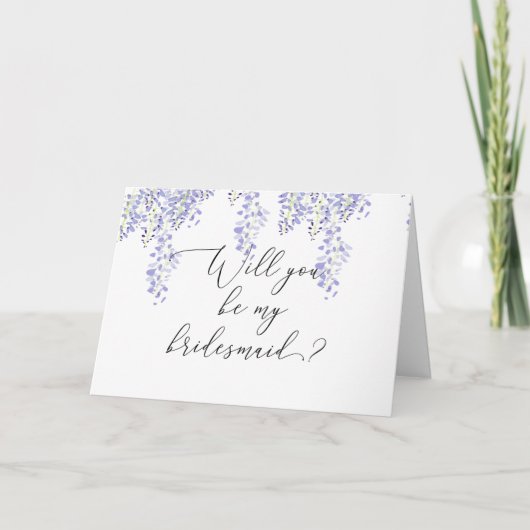 Ben je mijn Bridesmaid? Lavender Wisteria Kaart (Voorkant)