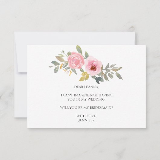 Ben je mijn Bridesmaid Lush Blush Pink (Achterkant)