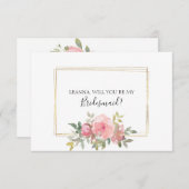 Ben je mijn Bridesmaid Lush Blush Pink (Voorkant / Achterkant)