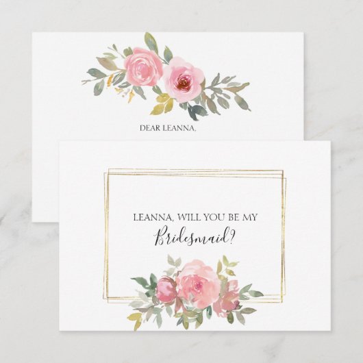 Ben je mijn Bridesmaid Lush Blush Pink (Voorkant / Achterkant)