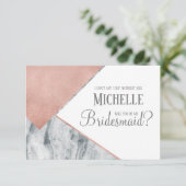 Ben je mijn Bridesmaid? Marmer, bruiloft, Kaart (Staand voorkant)