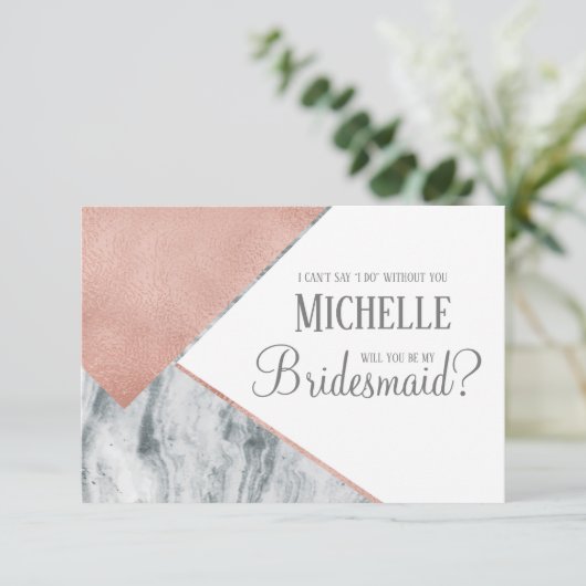 Ben je mijn Bridesmaid? Marmer, bruiloft, Kaart (Staand voorkant)
