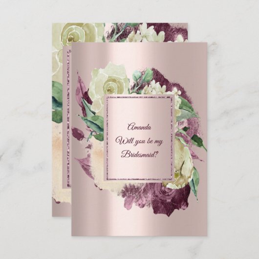 Ben je mijn Bridesmaid Marsala Ivory Roos Gold? Kaart (Voorkant / Achterkant)