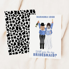 Ben je mijn Bridesmaid? Meisjes in Denim Kaart