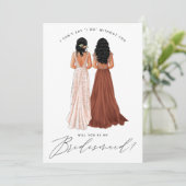 Ben je mijn Bridesmaid? Meisjes in geiten Kaart (Staand voorkant)