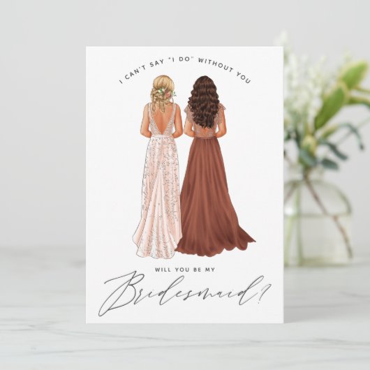 Ben je mijn Bridesmaid? Meisjes in geiten Kaart (Staand voorkant)