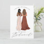 Ben je mijn Bridesmaid? Meisjes in geiten Kaart (Staand voorkant)