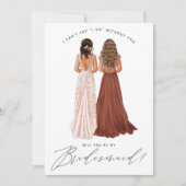 Ben je mijn Bridesmaid? Meisjes in geiten Kaart (Voorkant)