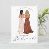 Ben je mijn Bridesmaid? Meisjes in geiten Kaart (Staand voorkant)