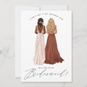 Ben je mijn Bridesmaid? Meisjes in geiten Kaart (Voorkant)