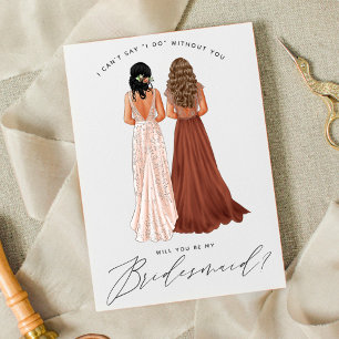 Ben je mijn Bridesmaid? Meisjes in geiten Kaart