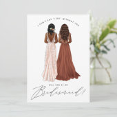 Ben je mijn Bridesmaid? Meisjes in geiten Kaart (Staand voorkant)