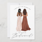 Ben je mijn Bridesmaid? Meisjes in geiten Kaart (Voorkant)