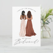Ben je mijn Bridesmaid? Meisjes in geiten Kaart (Staand voorkant)