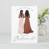 Ben je mijn Bridesmaid? Meisjes in geiten Kaart (Staand voorkant)