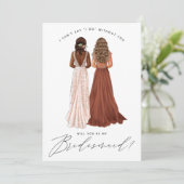 Ben je mijn Bridesmaid? Meisjes in geiten Kaart (Staand voorkant)