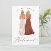 Ben je mijn Bridesmaid? Meisjes in geiten Kaart (Staand voorkant)