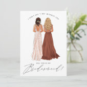 Ben je mijn Bridesmaid? Meisjes in geiten Kaart (Staand voorkant)