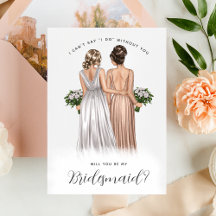 Ben je mijn Bridesmaid? Meisjes in gowns V2 Invit