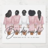 Ben je mijn Bridesmaid? Meisjes in Robes Sparkling Wijnetiket (Enkel label)