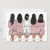Ben je mijn Bridesmaid? Meisjes in Robes V2 Kaart (Voorkant)