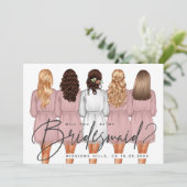 Ben je mijn Bridesmaid? Meisjes in Robes V2 Kaart (Staand voorkant)