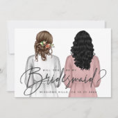 Ben je mijn Bridesmaid? Meisjes in Robes V2 Uitnod Kaart (Voorkant)