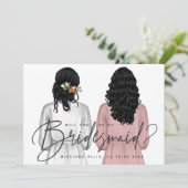 Ben je mijn Bridesmaid? Meisjes in Robes V2 Uitnod Kaart (Staand voorkant)