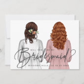 Ben je mijn Bridesmaid? Meisjes in Robes V2 Uitnod Kaart (Voorkant)