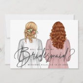 Ben je mijn Bridesmaid? Meisjes in Robes V2 Uitnod Kaart (Voorkant)
