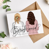 Ben je mijn Bridesmaid? Meisjes in Robes V2 Uitnod Kaart