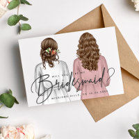 Ben je mijn Bridesmaid? Meisjes in Robes V2 Uitnod
