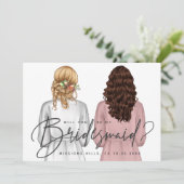 Ben je mijn Bridesmaid? Meisjes in Robes V2 Uitnod Kaart (Staand voorkant)