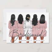 Ben je mijn Bridesmaid? Meisjes in Robes V2 Uitnod Kaart (Voorkant)