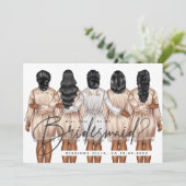 Ben je mijn Bridesmaid? Meisjes in Robes V3 Invit Kaart (Staand voorkant)