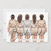 Ben je mijn Bridesmaid? Meisjes in Robes V3 Invit Kaart (Voorkant)