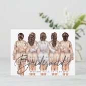 Ben je mijn Bridesmaid? Meisjes in Robes V3 Invit Kaart (Staand voorkant)