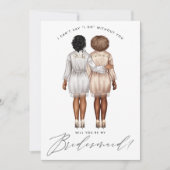 Ben je mijn Bridesmaid? Meisjes in Robes V3 Invit Kaart (Voorkant)