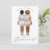 Ben je mijn Bridesmaid? Meisjes in Robes V3 Invit Kaart (Staand voorkant)