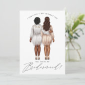 Ben je mijn Bridesmaid? Meisjes in Robes V3 Invit Kaart (Staand voorkant)